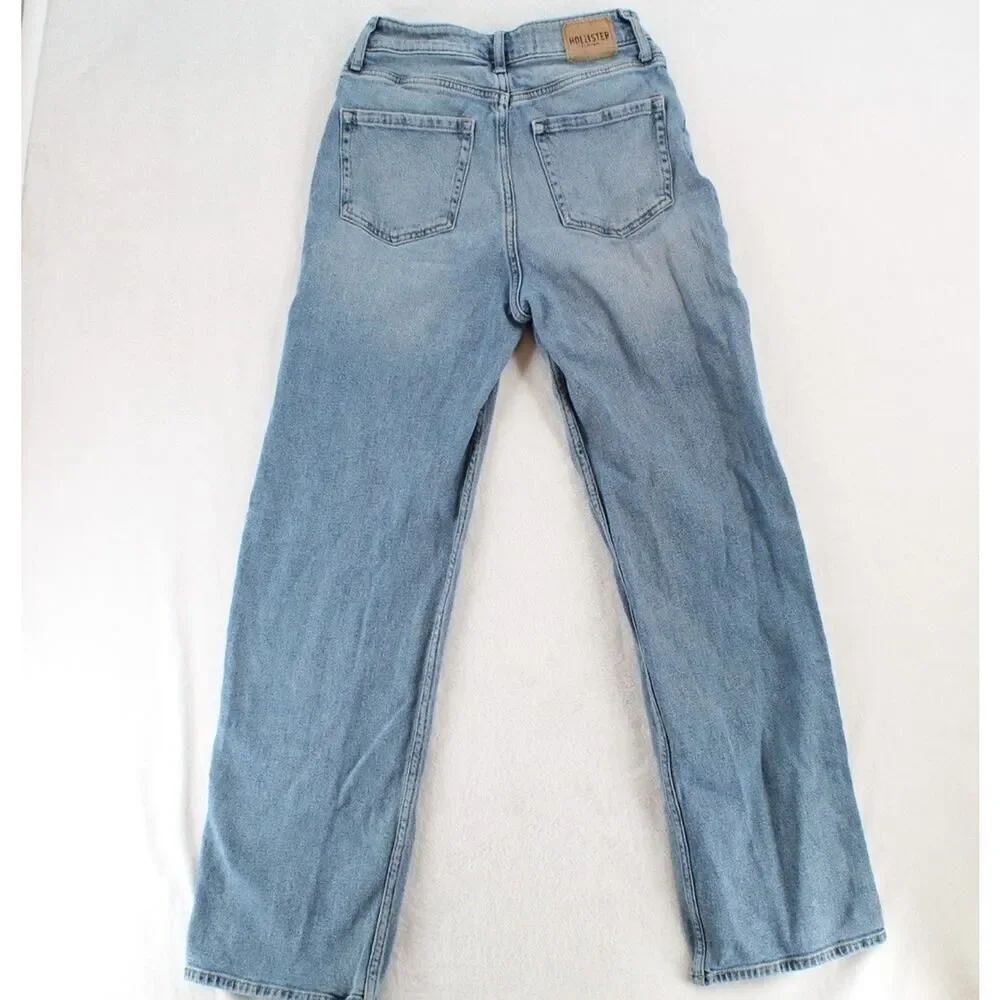 Hollister Women’s 5R Ultra High Rise Dad Jeans 27x31 Light Wash Cargo Utility - Picture 5 of 11
